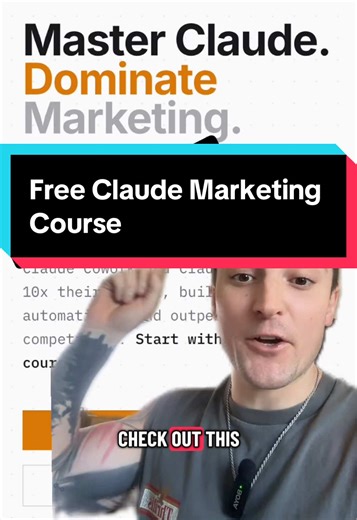 Free Claude marketing course. If you want to use Claude for client work, your business, or content — this shows you how step by step. Real workflows, real use cases, and skills you can actually apply. Built by an ex-Uber & Coinbase growth marketer, with 7,500 marketers already enrolled. Save this if you want to get ahead with Claude. #claude #aiformarketing #aiforbeginners #freecourse #claudecourse