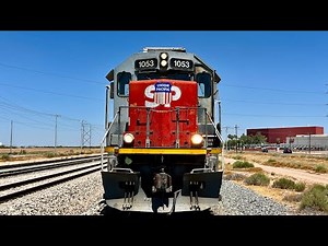 UP 1053 Ex SP GP60 leads on the main line at Casa Grande AZ