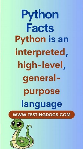 Python Facts Interpreted Language #python #testingdocs
