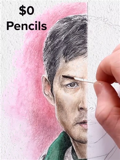 Seong Gi-hun ✏️ 0$ vs 300$ Pencils Drawing Challenge #drawing #pencilart #squidgame