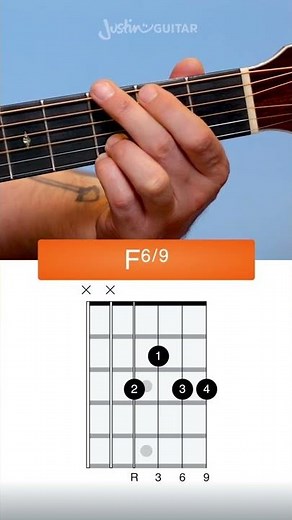 How to play the F 6/9 Chord on Guitar (easy F chord variation!) #Shorts
