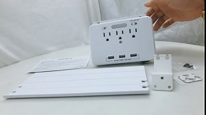 Socket Outlet Shelf,Surge Protector Wall Outlet, Multi Plug Outlet (3AC 3USB) Built-in Smart Night Light for Home Bathroom Office