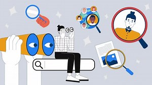 Talent search and online recruitment 2D animation concept