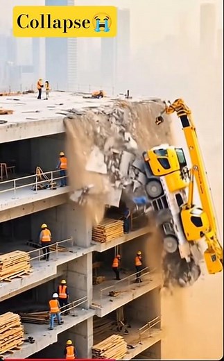 Seconds Before Disaster: Crane Topples on High-Rise, Everything Collapses Instantly!" ⚡🙏 #disaster