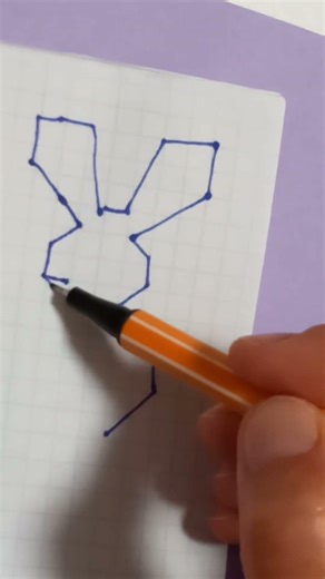 Bunny drawn on graph paper #shorts