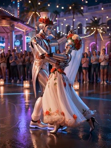 Luminous Robot Couple Dance#AIDance #RobotDance #CoupleDance #Kpop #Shorts #DancePerformance