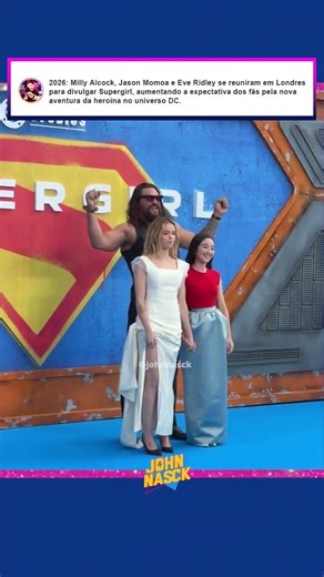 Milly Alcock, Jason Momoa e Eve Ridley juntos! 🔥🎬 #shorts