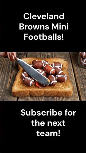 I Spread Cleveland Browns Mini Footballs on Toast… The Logo Reveal BLEW My Mind 😳🟤🟠🔥NFL ASMR #nfl