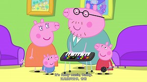 小猪佩奇 搞笑音乐 原创中英字幕 Peppa pig funny music 佩奇和乔治用爸爸的电子合成器录了很多搞笑的声音