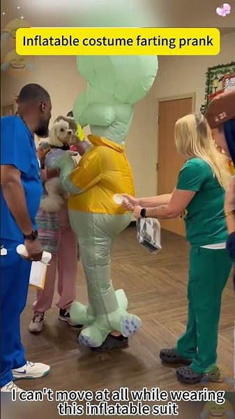 Inflatable costume farting prank 😂#copsoftiktok #prank #funny #viral #fart #fartspray #smell #lol