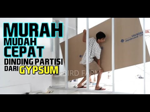 cara membuat dinding partisi gypsum menggunakan baja ringan MURAH dan CEPAT