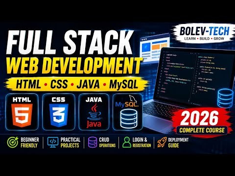 Full Stack Web Development for Beginners | HTML CSS Java MySQL | Bolev-Tech