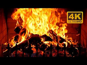 🔥 Winter Fireplace 4K UHD ❄️ Cozy Fireplace Screensaver | Crackling Fire Background