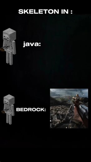 Java v/s Bedrock Skeleton 🦴😱💀#minecraft #playzlive8 #memes #1000subscriber