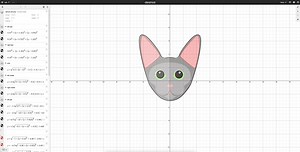 J'ai dessiné le portrait de mon chat avec la calculatrice graphique Desmos