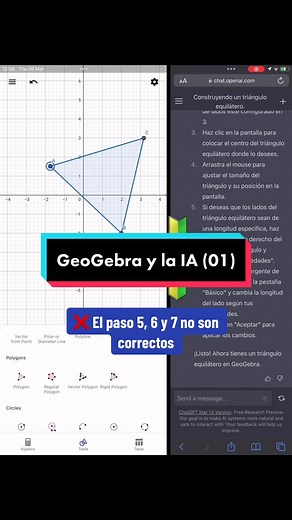 Geogebra e inteligencia artificial: triángulo equilátero | #GeoGebra #GeoGebraBogota #Maths #Math #Matematicas #Mathclass #matematica #mathematics #mathTok #TiktokMath #GeoGebraBogotá #Matemáticas #Mathematica #LearnMath #LearningMath #science #Education #AI #chatgpt