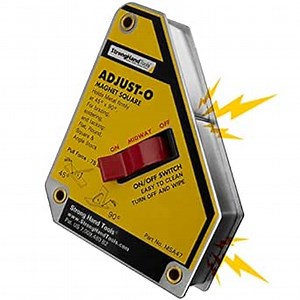 Strong Hand Tools, Adjust-O Magnet Square, On/Off Switches, Pull Force: 75 lbs, 6" x 5-1/8" x 1-1/4", MSA47