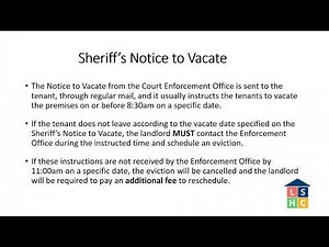 Eviction by Sheriff