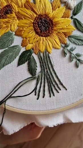 🌻 Sunflower Bouquet – Bright & Cheerful Embroidery Pattern! #embroidery #stitch #tutorial #diy #art