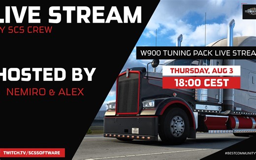 【YouTube|SCS Software】官方开车系列#144 W900调整包DLC - 抢先看！ |W900 Tuning Pack DLC - FIRST