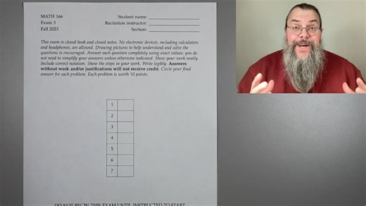 Calc 2, Exam 3 walkthrough (Fall 2023)