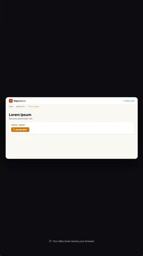 Lorem Ipsum — Free Online Tool | TinyTool.cc