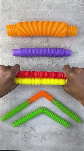 Creative ASMR: Rainbow Pop Tubes Art | Satisfying Fidget Tube Stretching & Popping Sounds!