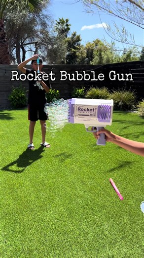 Multiplied our 🫧 bubbles with this Rocket Bubble Maker! #bubbles #bubble #bubblemachine #bubblegun #summertoys #summer #summertime #outside #playoutside #sunnyday #tiktokshop #tiktokshopfyp #tiktokmademebuyit #ttsacl