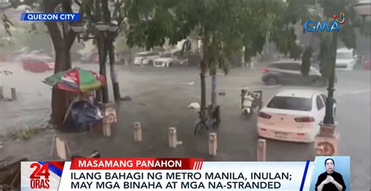 Thunderstorm causes flooding in parts of Metro Manila