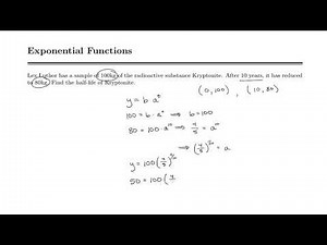 Example: Finding the Half-Life of a Substance with Exponential Functions
