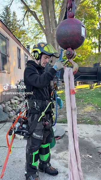 Views are free when you work this high. 😎🌳 #tree #treeremoval #treeservice #fyp #puremichigan
