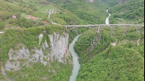Tara river canyon. Most popular place for visit is the Durdevica bridge. Jurjevich Bridge in Zabljak, Montenegro