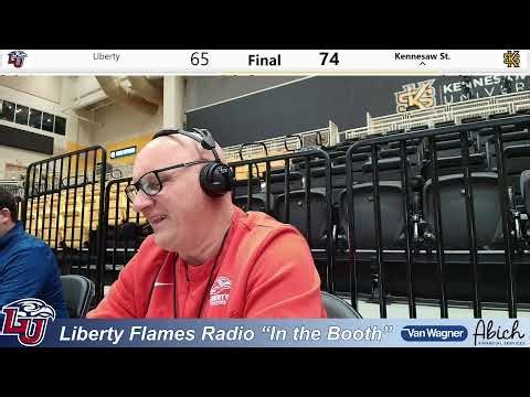 A look courtside with Alan York on the call for Liberty MBB at Kennesaw State 2-26-26