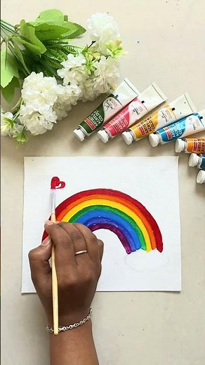 Cute Rainbow Painting for Kids | Easy Cloud Art