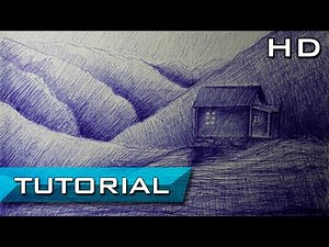 How to Draw an Easy and Beautiful Landscape with a Pen Step by Step - Tutorial