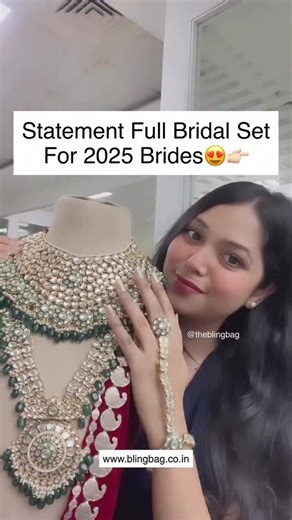 ✨ Elegant & Classy “2025 Brides, get ready to shine brighter than ever! 💍✨ This heavy full bridal set is all about royal vibes & timeless charm. Who’s manifesting this look for their big day? 😍 | Bling Bag