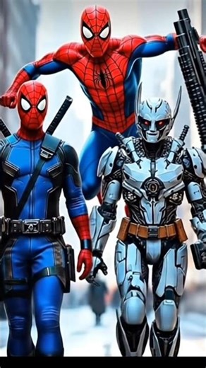 Deadpool becomes Spiderman with cool robots #marvel #spiderman #shorts