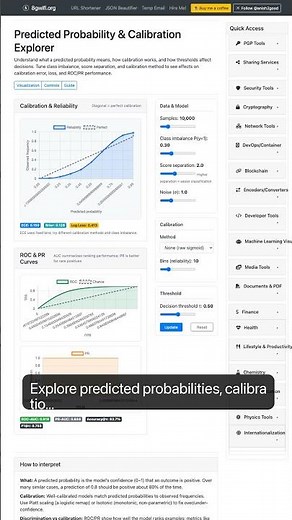 Predicted Probability & Calibration: Interactive Visual Guide — in 30 seconds #machinelearning