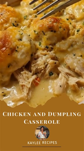 Chicken and Dumpling Casserole 🐔🍽️ I've always made the chicken and dumplings I was raised on with big fluffy dumplings cooked on top of the broth from the chicken. LOVE the stuff, but I found this chicken an dumpling casserole recipe and tried it last night...OMG, SO quick and easy and DELICIOUS!!!! Ingredients 📝 pulled chicken from a rotisserie chicken (no skin) 1 stick of butter, melted ...... Full Recipe in Coʍmеոτ 💬 | Kaylee Recipes