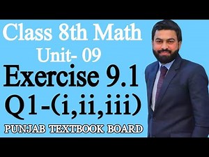 Class 8th Math Unit 9- Exercise 9.1 Question 1 (i,ii,iii)-What is Pythagoras Theorem-Unit 9 E.X 9.1