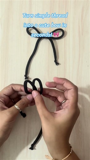 Turn simple thread into a cute bow in seconds! 🎀| Super Easy Bow Knot | DoodleNestByNisha