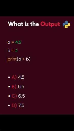 Coding Race | Follow & Comment your answer below! ⬇️ Python Quiz Explanation: 1️⃣ a = 4.5 sets a floating-point number. 2️⃣ b = 2 is an integer. 3️⃣... | Instagram