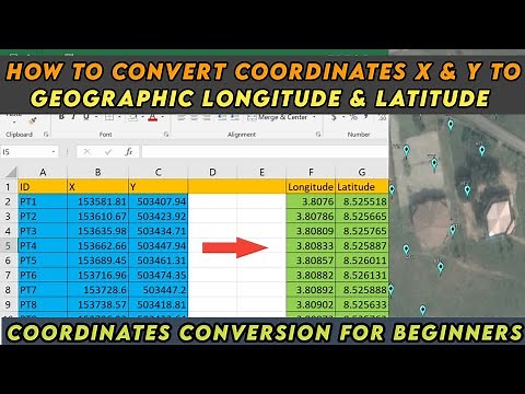 How to Convert Coordinates X,Y to Geographic Longitude and Latitude || No calculator needed