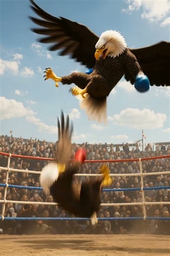 Unbelievable Eagle Fight 🥊 | Blue Eagle Knocks Out the Red!