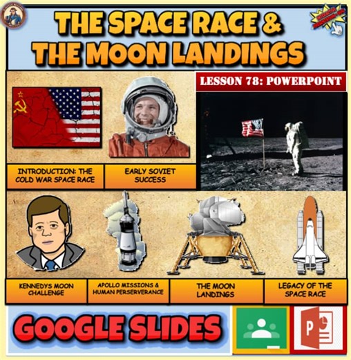 The Space Race and Moon Landings 1969 Powerpoint.L78. The Cold War Space Race