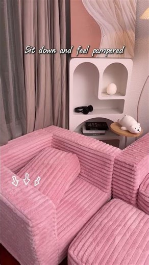 Pink Faux Fur Bean Bag Sofa 💕 #Shorts