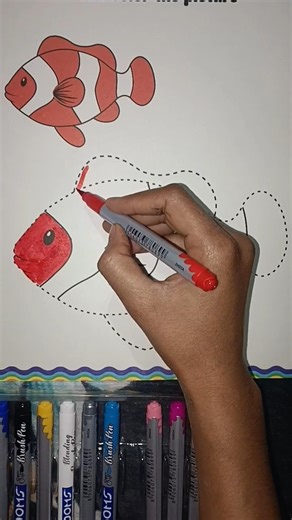 Simple & Cute Beautiful fish 🐠 painting#drawing #art #viral