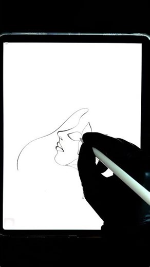continuous line drawing woman with flower #onelinedrawing
