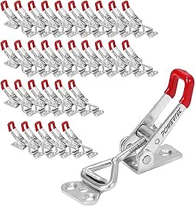 POWERTEC 32PK Toggle Clamp, 220 lbs Holding Capacity, 4001 Adjustable Pull Action Latch for Smoker, Tool Box, Woodworking Jigs and Fixtures, Cabinet, Tool box, Door (20332-P4)