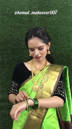 Maharashtrian look/marathi saaj #nath #marathi #fashion #youtubeshort #feed #viral@Komalbeauty9673